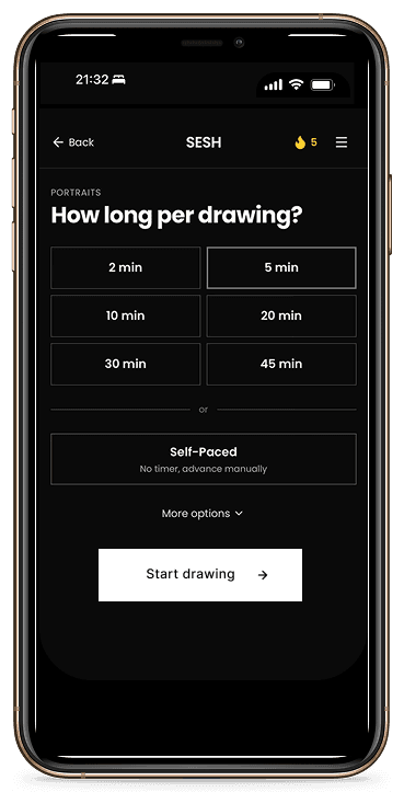 SESH app: Set a timer